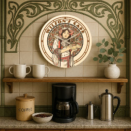 Viktorianische Ära Jugendstil Mucha Café Große Wanduhr
