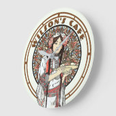 Viktorianische Ära Jugendstil Mucha Café Große Wanduhr (Winkel)