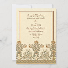 Viktorianische Ära Jugendstil Sonnenblumen Hochzei Einladung