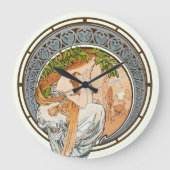 Viktorianische Ära Jugendstil Sunset by Alfons Muc Große Wanduhr (Vorderseite)