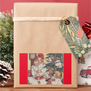 Viktorianische Ära Kinder Vintage Weihnachtsaufkle Rechteckiger Aufkleber