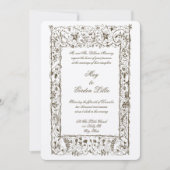 Viktorianische Ära Verzierte Hochzeit an der Grenz Einladung (Vorderseite)