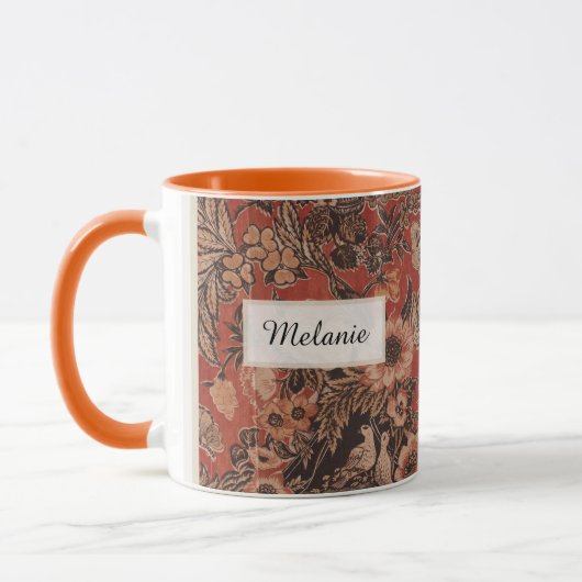 Viktorianische Ära Vintag Botanisch Personalisiert Tasse (Links)