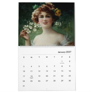 Viktorianische Ära Vintage-Gemälde  Kalender