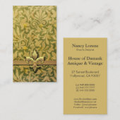 Viktorianische Arabeske, ADEL - Gold u. Grün Visitenkarte (Vorne/Hinten)