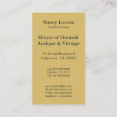 Viktorianische Arabeske, ADEL - Gold u. Grün Visitenkarte (Rückseite)