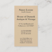 Viktorianische Arabeske, CANTARA Visitenkarte (Rückseite)