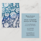 Viktorianische Arabeske, DAME CIARA - Blau u. Weiß Visitenkarte (Vorne/Hinten)