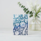 Viktorianische Arabeske, DAME CIARA - Blau u. Weiß Visitenkarte (Stehend Vorderseite)