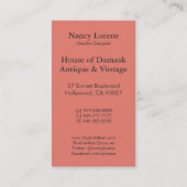 Viktorianische Arabeske, GLORIOSA Visitenkarte (Rückseite)