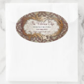 Viktorianische ästhetische Damaskus-Förderkleber Ovaler Aufkleber (Tasche)