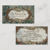 Viktorianische ästhetische Damast-Geschäfts-Karte Visitenkarte (Vorne/Hinten)