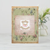 Viktorianische Baby-Duschen-Einladung Einladung (Stehend Vorderseite)