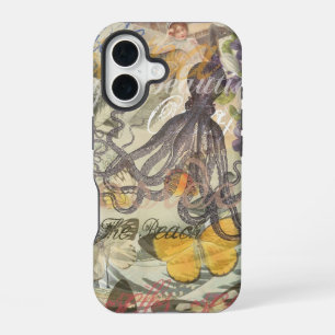 Viktorianische Bade-Schönheit Kraken Vintage Surre iPhone 16 Hülle