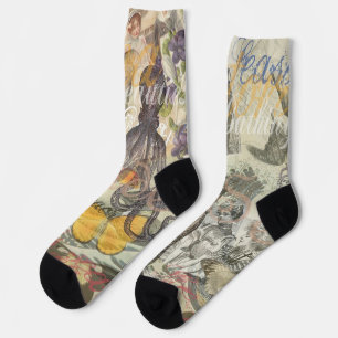 Viktorianische Bade-Schönheit Kraken Vintage Surre Socken