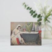 Viktorianische Badefrau Postkarte (Stehend Vorderseite)