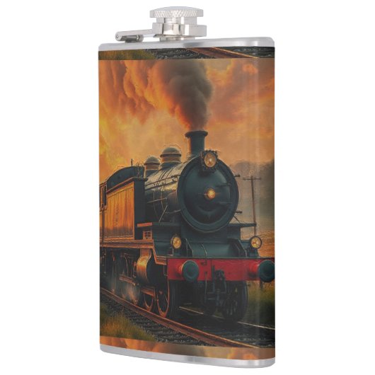 Viktorianische Bahnreise - Dampfzug Flachmann (Links)