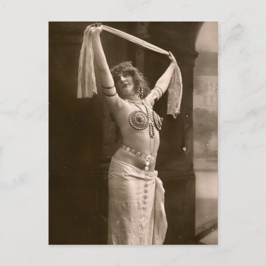 Viktorianische Bauchtänzerin Vintag Postkarte (Vorderseite)
