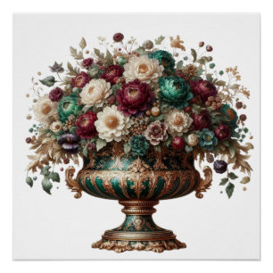 Viktorianische Bavaria-Blumenvase Poster