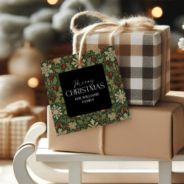 Viktorianische Beeren Dunkle Botanische Weihnachte Geschenkanhänger