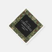 Viktorianische Beeren Dunkle Botanische Weihnachte Serviette (Ecke)