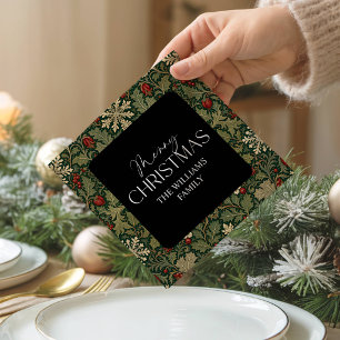 Viktorianische Beeren Dunkle Botanische Weihnachte Serviette