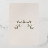 Viktorianische beleuchtete Gold Foil Dankeschön Ca Folieneinladung (Rückseite)