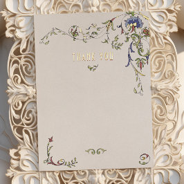 Viktorianische beleuchtete Gold Foil Dankeschön Ca Folieneinladung