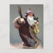 Viktorianische bewaffnete Santa Postkarte (Vorderseite)
