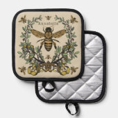 Viktorianische Biene personalisieren Topflappen (Vorderseite/Rückseite)