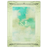 Viktorianische Bilderrahmen-Skizze aquamarine Crem Klemmbrett (Rückseite)