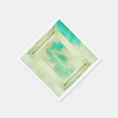 Viktorianische Bilderrahmen-Skizze aquamarine Crem Serviette (Ecke)