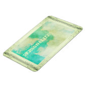 Viktorianische Bilderrahmen-Wolke aquamarine Sahne Magnet (Linke Seite)