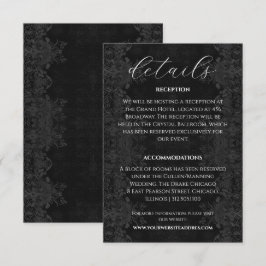 Viktorianische Black Moody-Hochzeitsinformationen Begleitkarte