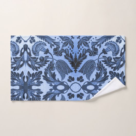Viktorianische Blaue Mustertücher Badhandtuch Set (Handtuch)