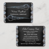 Viktorianische Bleu-Doppelscheren-Metallschliff Visitenkarte (Vorne/Hinten)