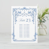 Viktorianische Blue Seating Chart Card Karte (Stehend Vorderseite)