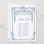 Viktorianische Blue Seating Chart Card Karte (Vorderseite)