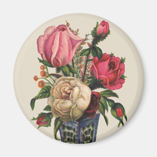 Viktorianische Blume Blumenstrauß Magnet (Vorne)