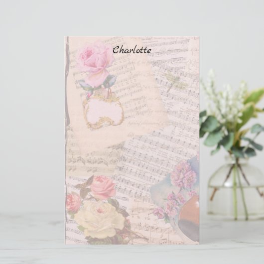 Viktorianische Blume Briefpapier (Stehend Vorderseite)