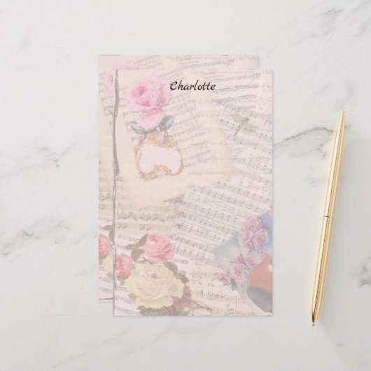 Viktorianische Blume Briefpapier (Vorderseite/Rückseite Beispiel)