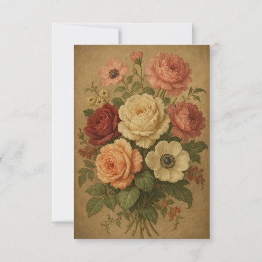 Viktorianische Blume Dankeskarte (Vorderseite)