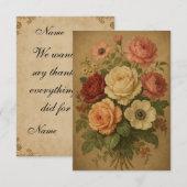 Viktorianische Blume Dankeskarte (Vorne/Hinten)