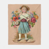Viktorianische Blume Fleecedecke (Vorderseite)