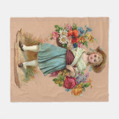 Viktorianische Blume Fleecedecke (Vorderseite (Horizontal))