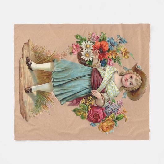 Viktorianische Blume Fleecedecke (Vorderseite (Horizontal))
