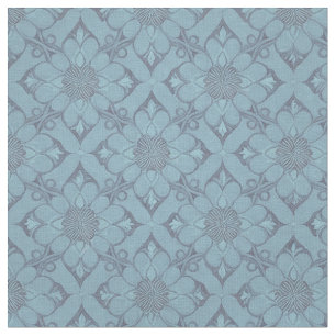 Viktorianische Blume Gitter Blauer Stoff
