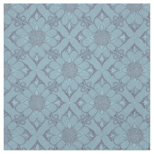 Viktorianische Blume Gitter Blauer Stoff (Nahaufnahme)