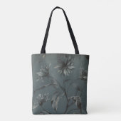 Viktorianische Blume grau elegante Abbildung Tasche (Rückseite)
