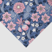 Viktorianische Blume in Rosa und Blau Seidenpapier (Ausschnitt)